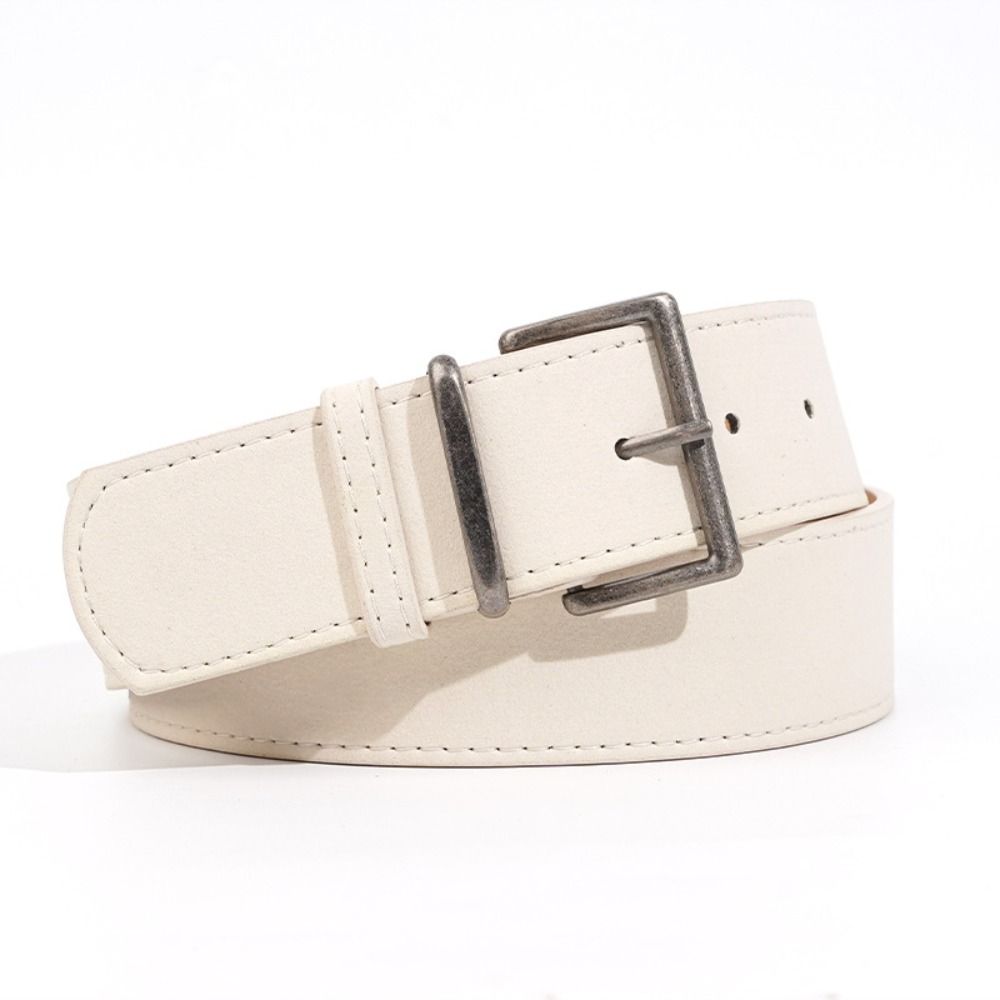 Luxury Design Suede Leather Belt Pin Buckle Waistband Trendy Thin Waist Belt For Women