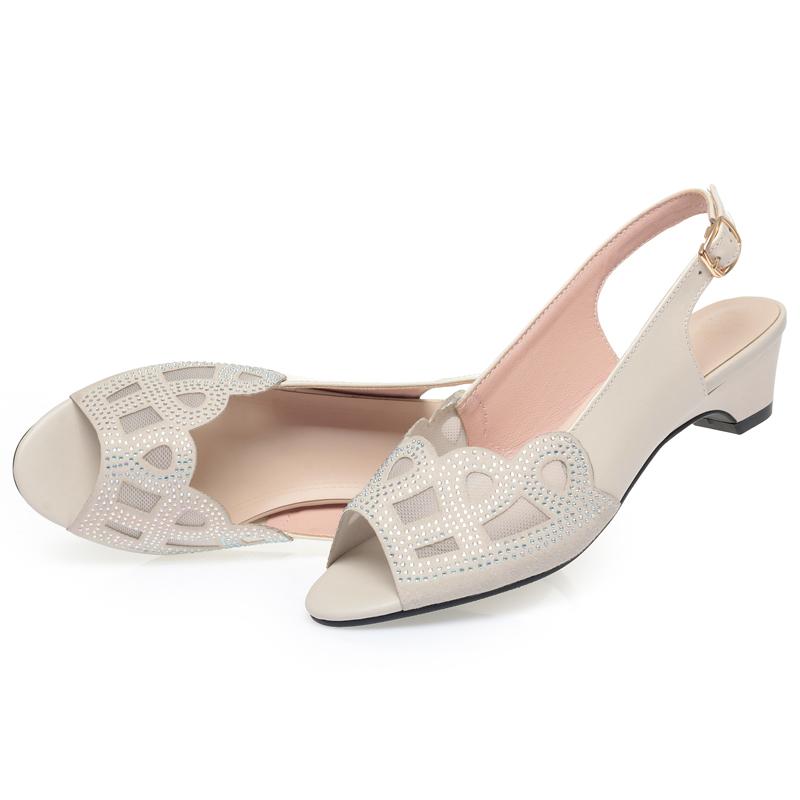 Модные женские сандалии AIYUQI Лето 2025 Новые туфли на среднем каблуке из сетки Женские Большого размера Формальные Дышащие сандалии Женские