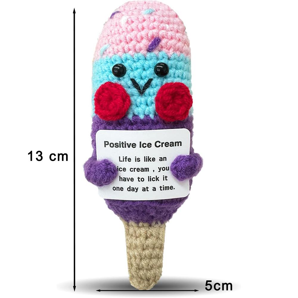 Mini Positive Potato Funny Avocado Duck Cute Knitted Crochet Doll with Card for Women Men Mom Dad Friend Birthday Cheer Up Gifts