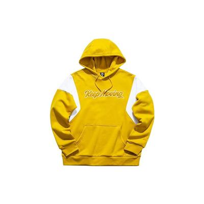 Anta Life Series Logo Patch Plus Velvet Hoodie Men Tops Yellow 152048747-5