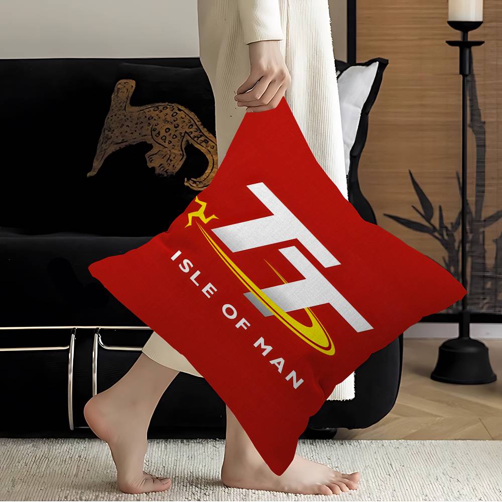 Motorcycle IIsle Of Man TT Cushion Cover Pillow Cover Decor Pillowcase Printed Cushion Case for Couch