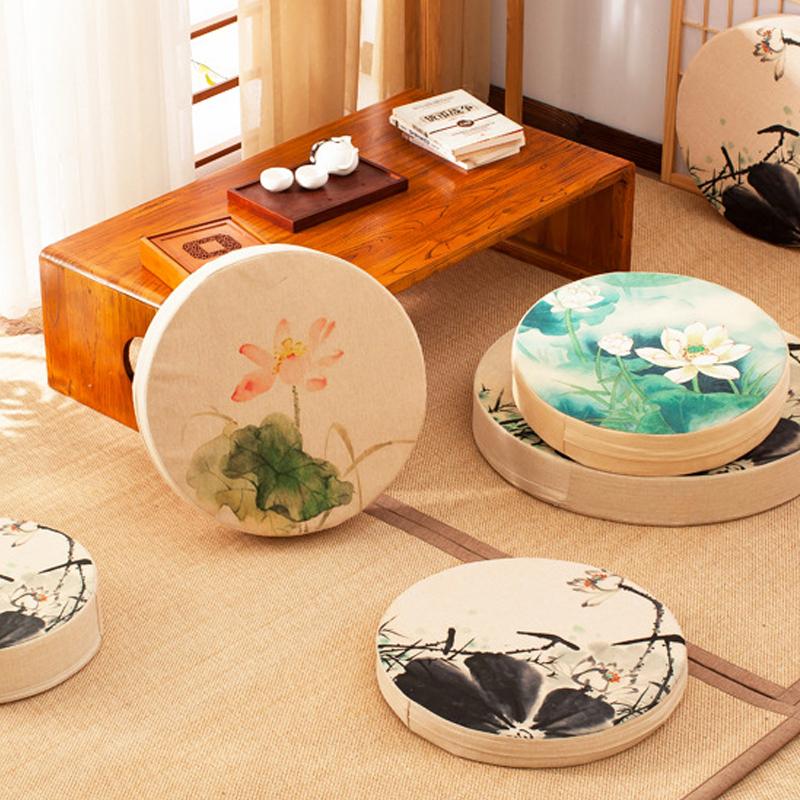 Китайский футон для йоги, медитации, футон, пуф, толстый коврик для поклонения Будде, татами для эркера, подушка для сиденья, табурет, напольный коврик