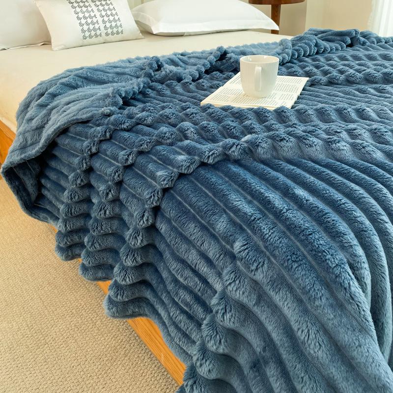Rabbit Hair Velvet Blanket, Flannel Blanket, Thickened Coral Velvet Blanket, Office Nap Blanket, Light Luxury Air Conditioning Blanket