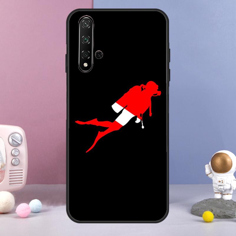 Чехол для Huawei Nova Y70 Y90 Y60 Y72 Y73 Y61 Y91 7i 8i 11i 12i 12s 9 10 SE P20 P30 P40 Lite с изображением дайвера для подводного плавания
