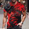 Men's 3D Digital Printed Men's Round Neck Short Sleeved Shirt, Skull Bone Series Printed T-shirt
