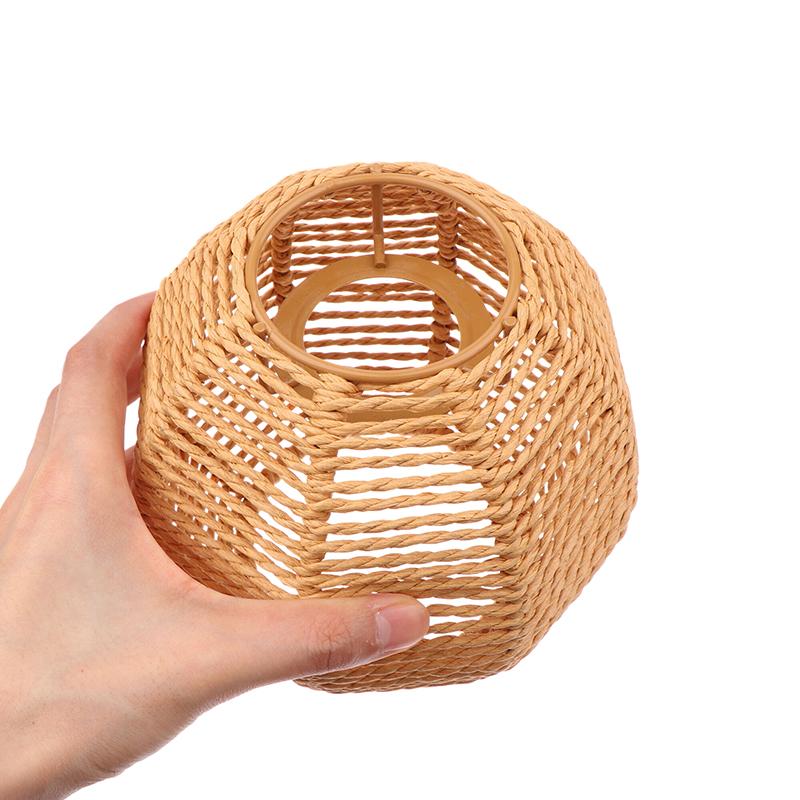 1 шт. Винтажный подвесной абажур Ручной работы Плетеный абажур Для гостиной Спальни Отеля Светильник из искусственного ротанга