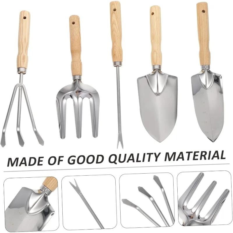 5-элементный инструмент из нержавеющей стали, лопата для садового инструмента, грабли, набор лопат, лопата для овощей в горшках, садовые инструменты для посадки на открытом воздухе, бытовые садовые инструменты