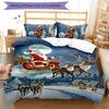Chrismas 3pcs Bedding Set Duvet Cover Closure Includes 1 Duvet Cover & 2 Pillowcases for All Seasons Bedroom Home Dorm Decor