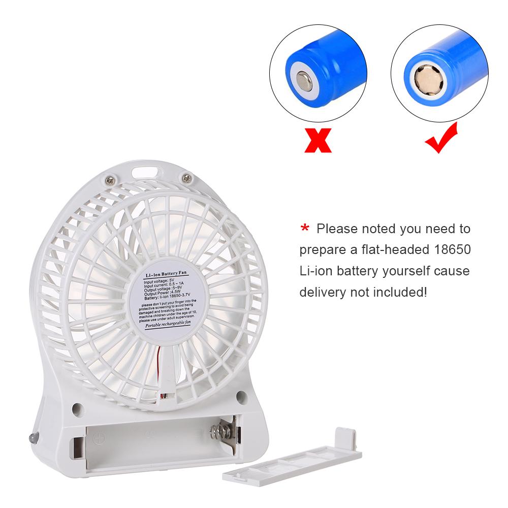 Portable Rechargeable LED Light Fan Mini Desk USB Charging Air Cooler 3 Mode Speed Regulation LED Lighting Function Cooling (Green)