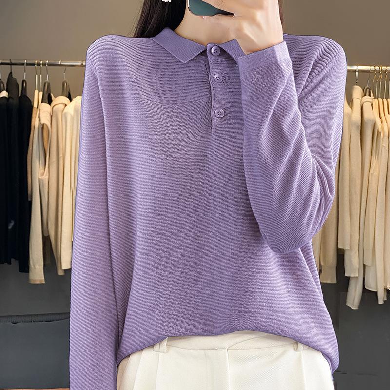Осенние и зимние женские топы, трикотаж, рубашки поло, трикотаж с длинными рукавами
