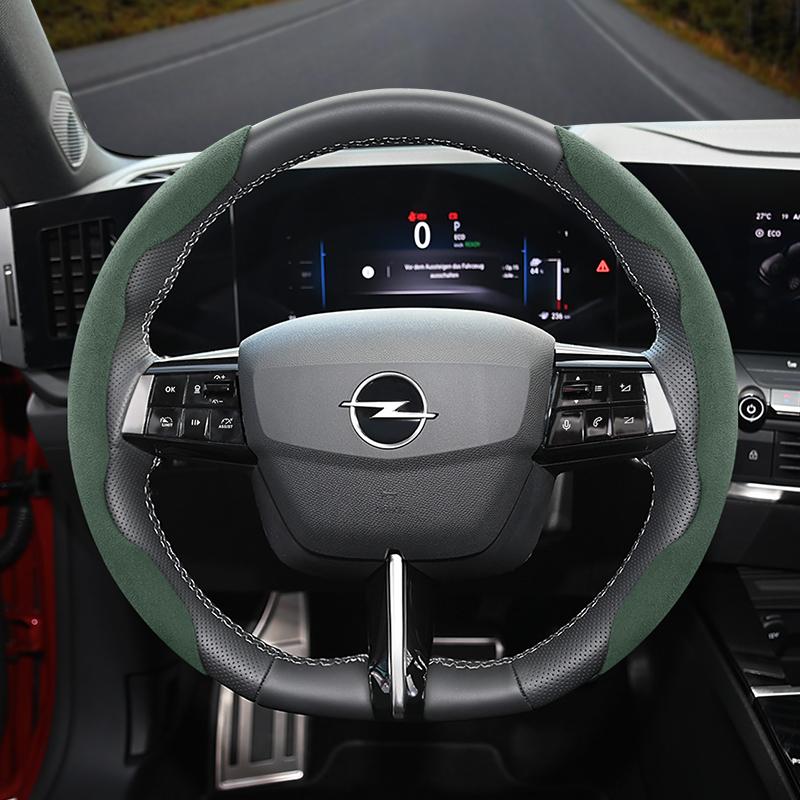 Suitable for Opel Anti-Slip Buckle Segmented Suede Steering Wheel Cover Suitable for Astra H Gtc J Insignia Corsa D 