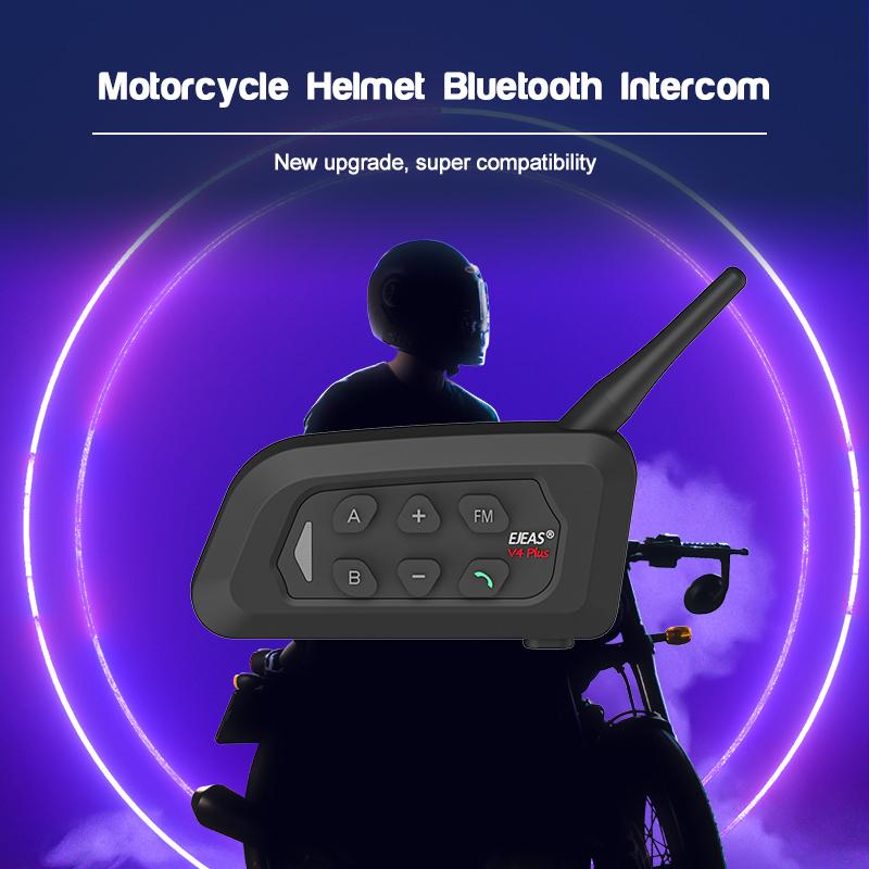 EJEAS 4 шт. V4 Plus Мотоциклетный Шлем Интерком Bluetooth Гарнитура Беспроводная Полнодуплексная Водонепроницаемая FM-радио Групповой Разговор Интерком