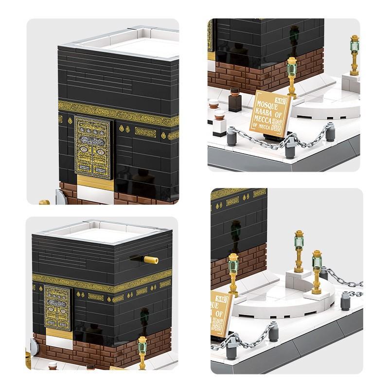 Non-Toxic 446Pcs World Architecture Model Building Blocks Mecca Mosque Kaaba Toy Educational Assembly Block Toy Toys Gift For Adults