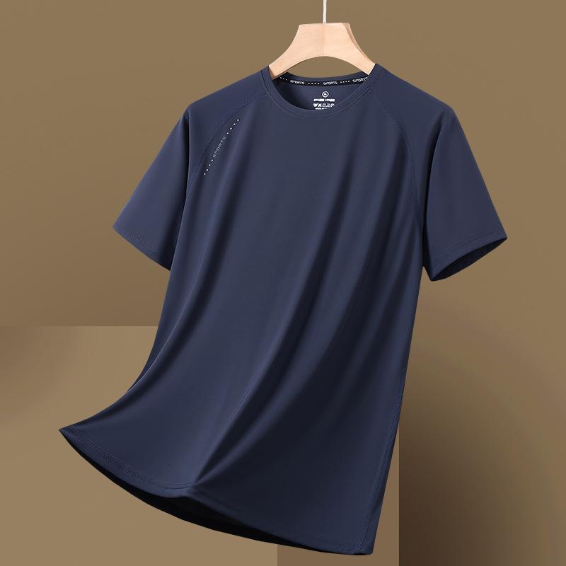 Летняя быстросохнущая футболка Ice Silk, быстросохнущая футболка-топ, мужская повседневная спортивная футболка