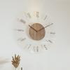 Home Merc Clock Wall Clock Scandinavian Wall Clock Wooden Diameter 30cm Thin Design Stylish Scandinavian CLOCK Silent 3D 3D Numbers Continuous Second