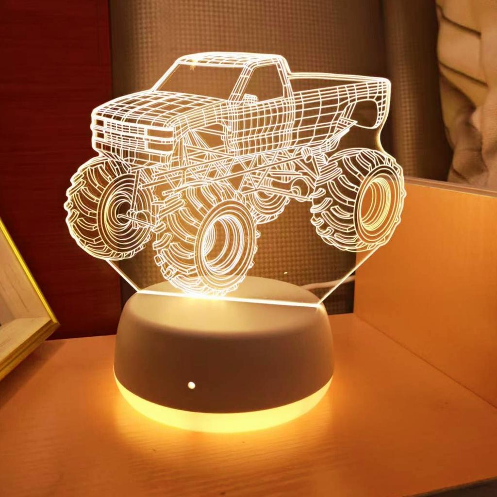 USB 3D креативные ночники в виде внедорожника, декоративные светильники для спальни и гостиной, настольные декоративные светильники