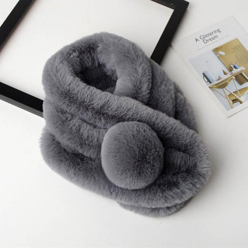 Rex Rabbit Fur Scarf Female Winter Korean Version of Wild Fur Rabbit Fur Collar Student Warm Cute Plush Scarf
