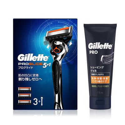 Gillette Proglide Manual Main Unit 3 Сменный гель для бритья 175 мл Бритва для чувствительной кожи мужчин (с лезвиями) + [Покупка комплекта] Мужской