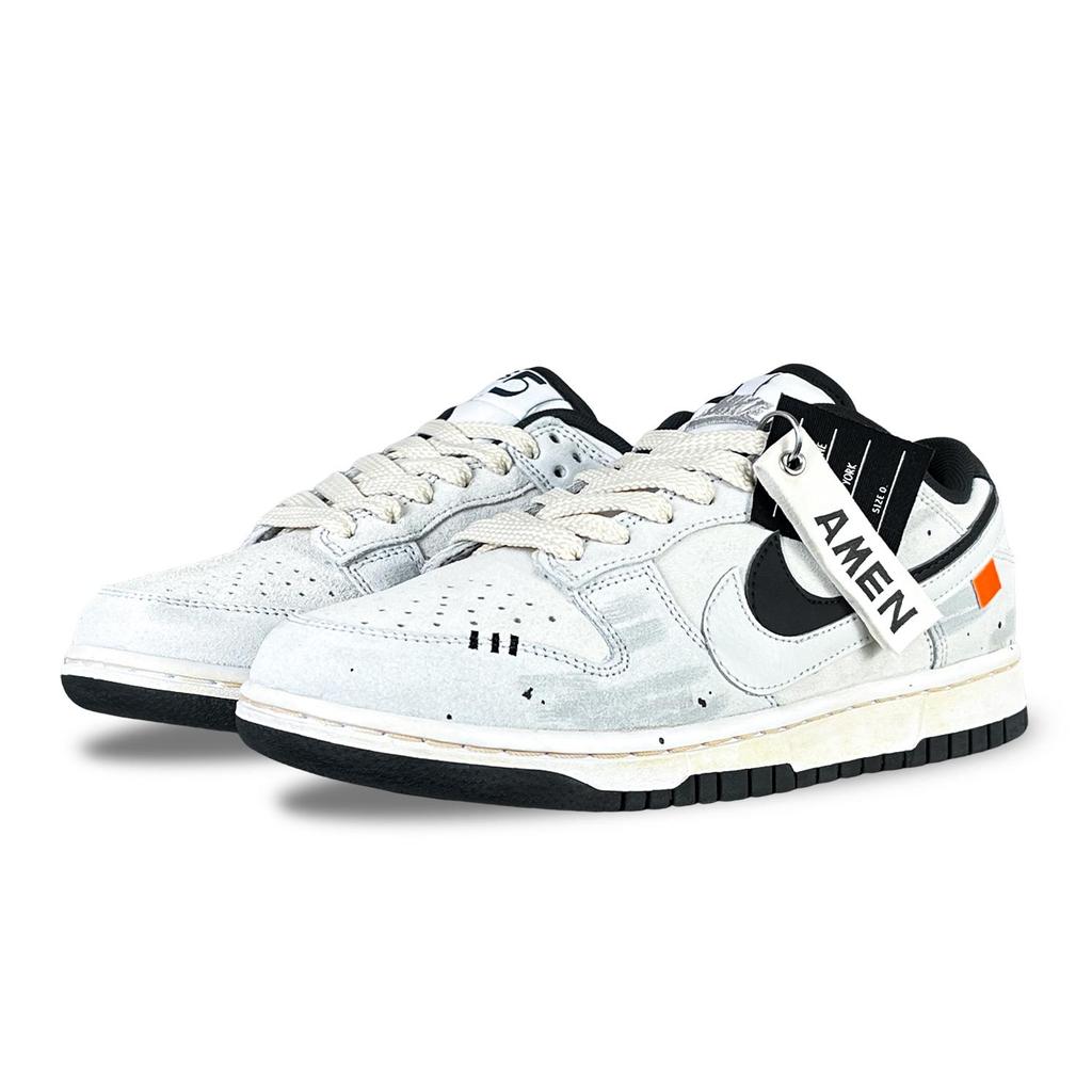 Nike Кеды Dunk Скользкие Устойчивые к истиранию Низкие Скейтбордические Обувь Унисекс Черный Белый HV1800-101(Команда257-)