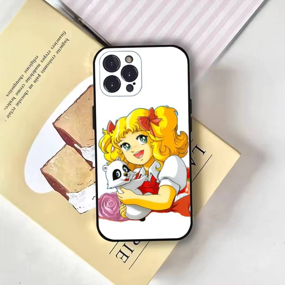 Аниме Манга Конфеты Чехол для Телефона Для iPhone17,16,15,14,13,12,11 Plus,Pro Max,Мягкая Черная Крышка