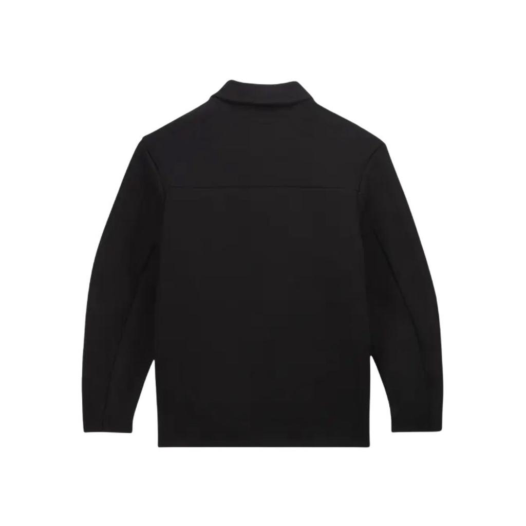 Nike Tech Fleece Reimagined Series, однотонная куртка с воротником на пуговицах и одним карманом, мужские куртки черного цвета FB8168-010
