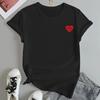 Women Summer T Shirt  Print Simple Love Short Sleeve Tees Casual   Printed  Tops