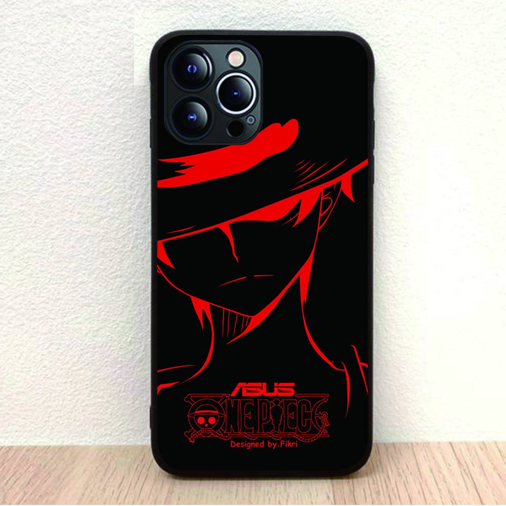 BW-34 One Piece Luffy Child мягкий черный чехол для iPhone XR 14 15 11 12 13 6 7 8 X XS Pro Max Samsung S22 S23 S21 S24 FE Ultra S8 Plus