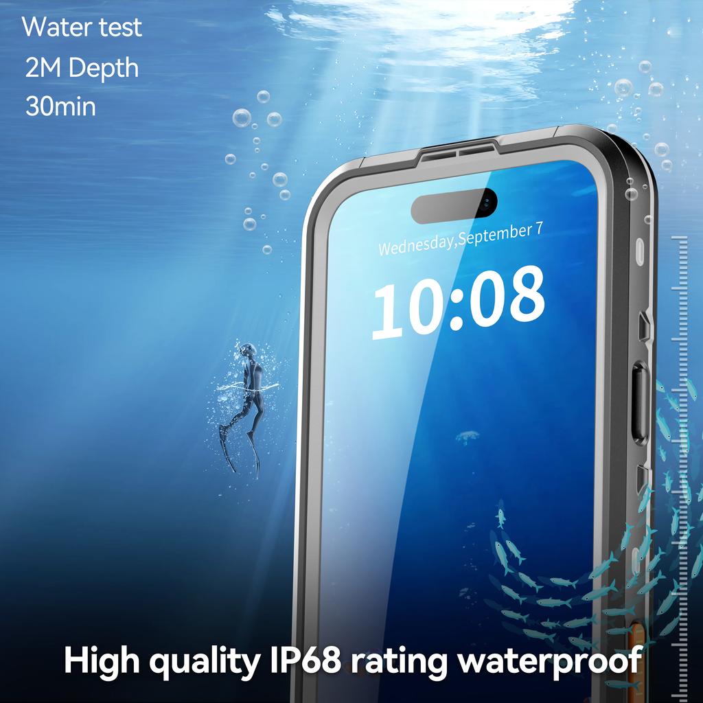 Shellbox IP68 Magnetic Waterproof Phone Case for Swimming & Diving - Compatible with IPhone 17/17AIR/17Pro/17Promax