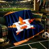 Neon Lights Houston Logo Blanket Lightweight Flannel Bedding Blanket Perfect for Travel, Camping, Living Rooms, Offices, Sofas, Fan Christmas gift