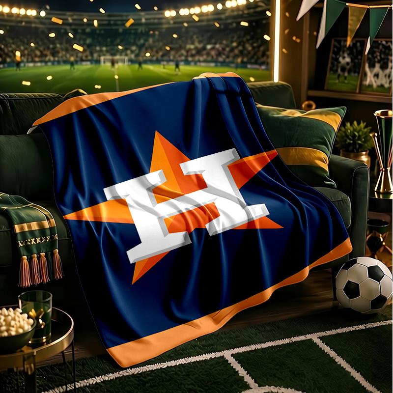 Neon Lights Houston Logo Blanket Lightweight Flannel Bedding Blanket Perfect for Travel, Camping, Living Rooms, Offices, Sofas, Fan Christmas gift