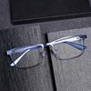Anti Blue Light Reading Glasses For Men Metal Big Frame Readers Magnifier Presbyopia Lens Eyewear Diopter +0.75++100+125