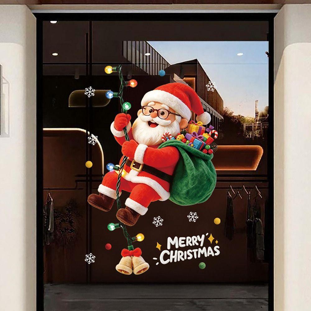 Multicolor Window Clings Static Christmas Stickers Reusable Holiday Decorations Holiday Season
