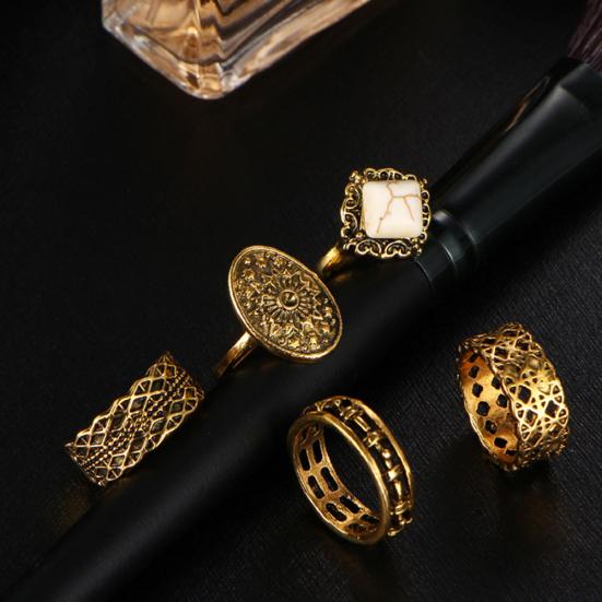 5Pcs/Set Vintage Women's Finger Knuckle Midi Stack Tip Rings Jewelry Gift Golden