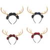 Обруч для волос на Хэллоуин, повязка на голову с рогами, готический цветок, головной убор с черепом, повязки на голову с рогом оленя, аксессуары для волос для косплея