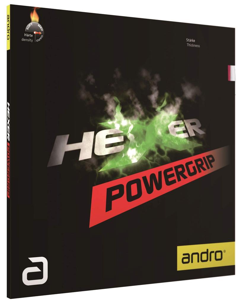 andro Table Tennis Back Rubber Spin Tension Hexer Power Grip 112297 Black 2.1