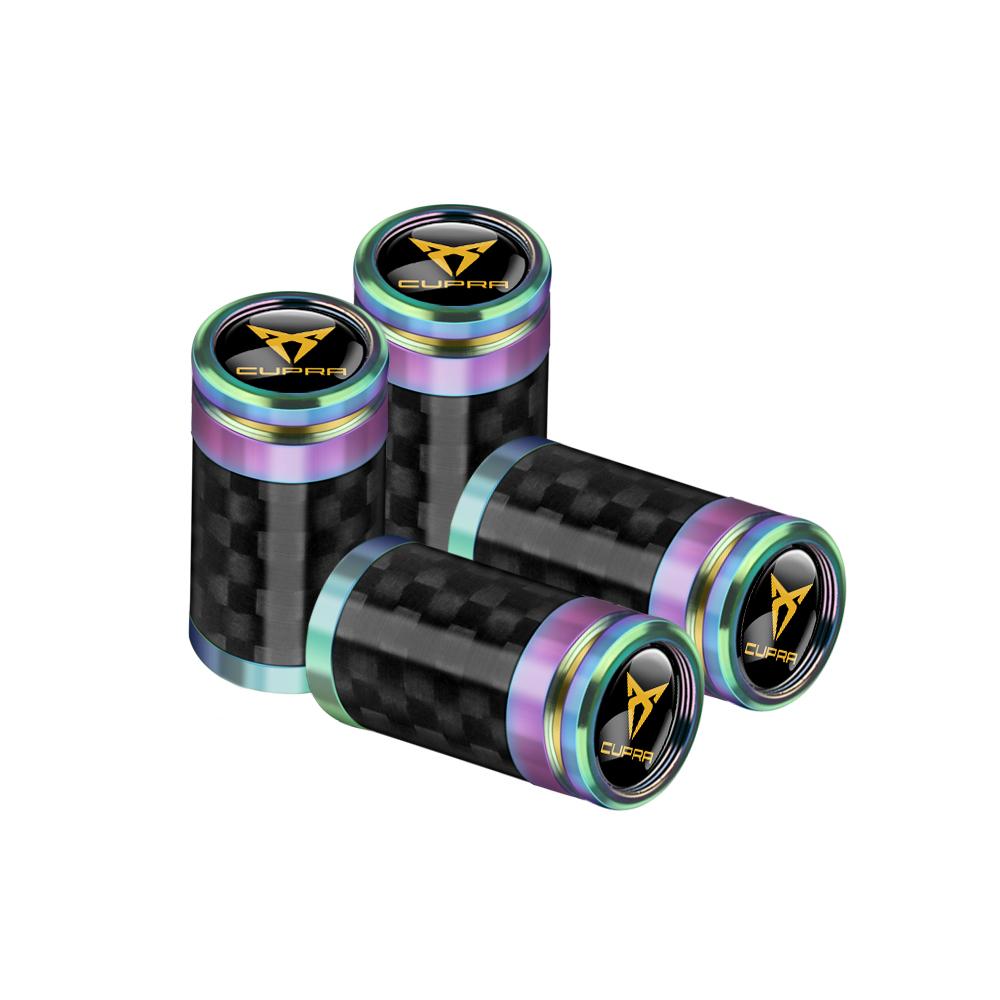 ydsh2 4Pcs Car Accessories Wheel Tire Valve Caps Stem Cover Badge For Seat Ateca Formentor Cupra Ateca Ibiza Leon FR Cordoba E-Racer