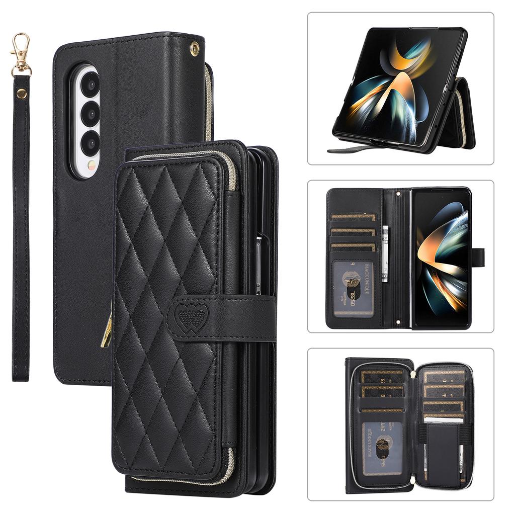 Кошелек-картхолдер с ремешком на шею и магнитной застежкой для Samsung Galaxy Z Fold 7 6 5 4 3 Fold7 Fold6 5G, с молнией
