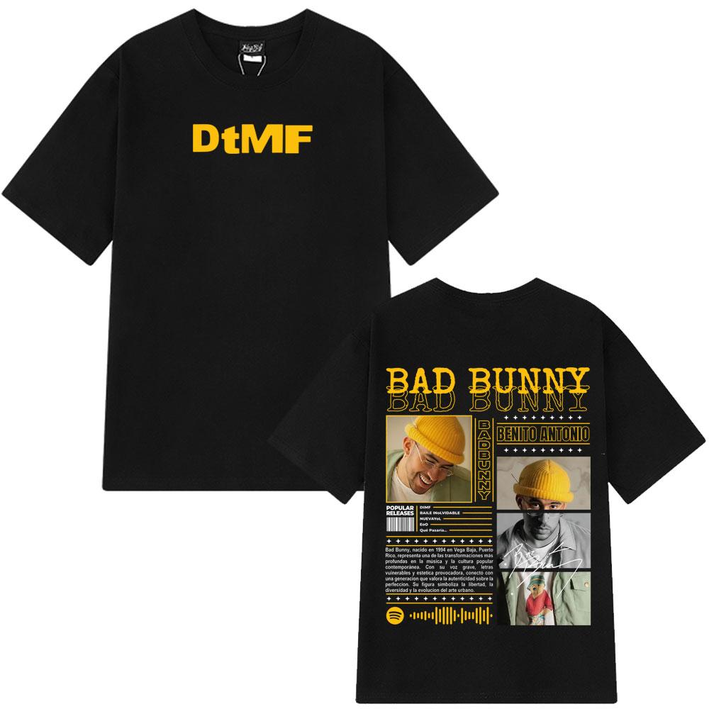 Летняя футболка 2025 года с графикой рэпера Bad Bunny, музыкальный альбом, мужская и женская, мода Харадзюку, 100% чистый хлопок, дышащая футболка, Y2k