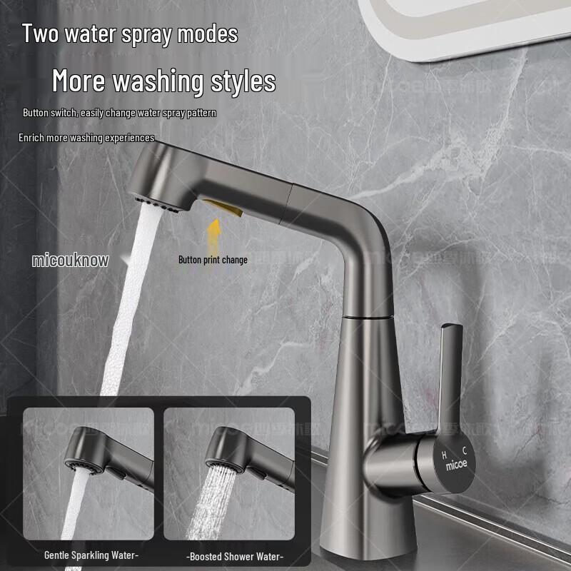 MICOE Pull-Out Single Cold Bathroom Faucet