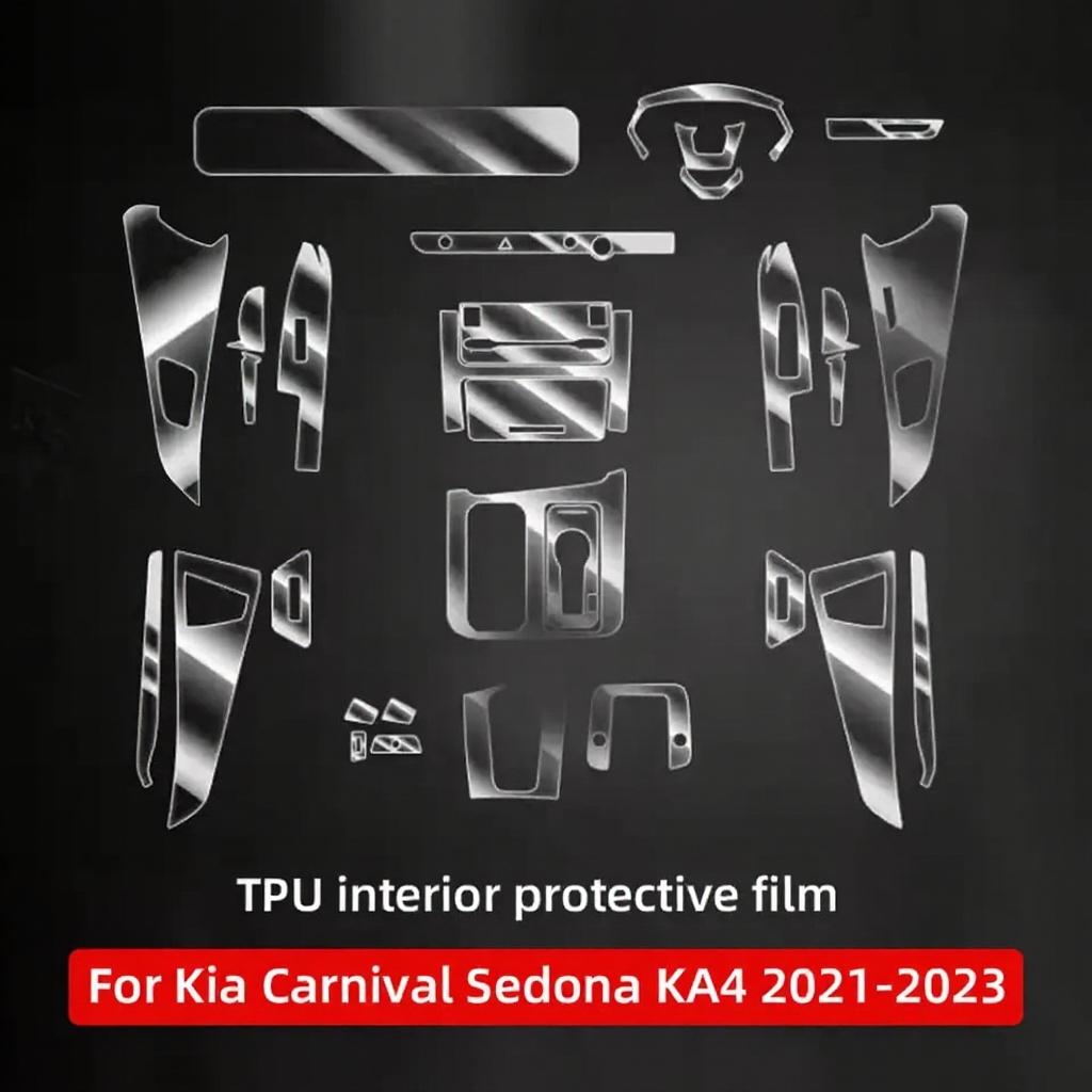 Для Kia Carnival Sedona KA4 2021-2023 Автомобильная прозрачная защитная пленка из ТПУ для центральной консоли салона, пленка против царапин. Хороший продукт