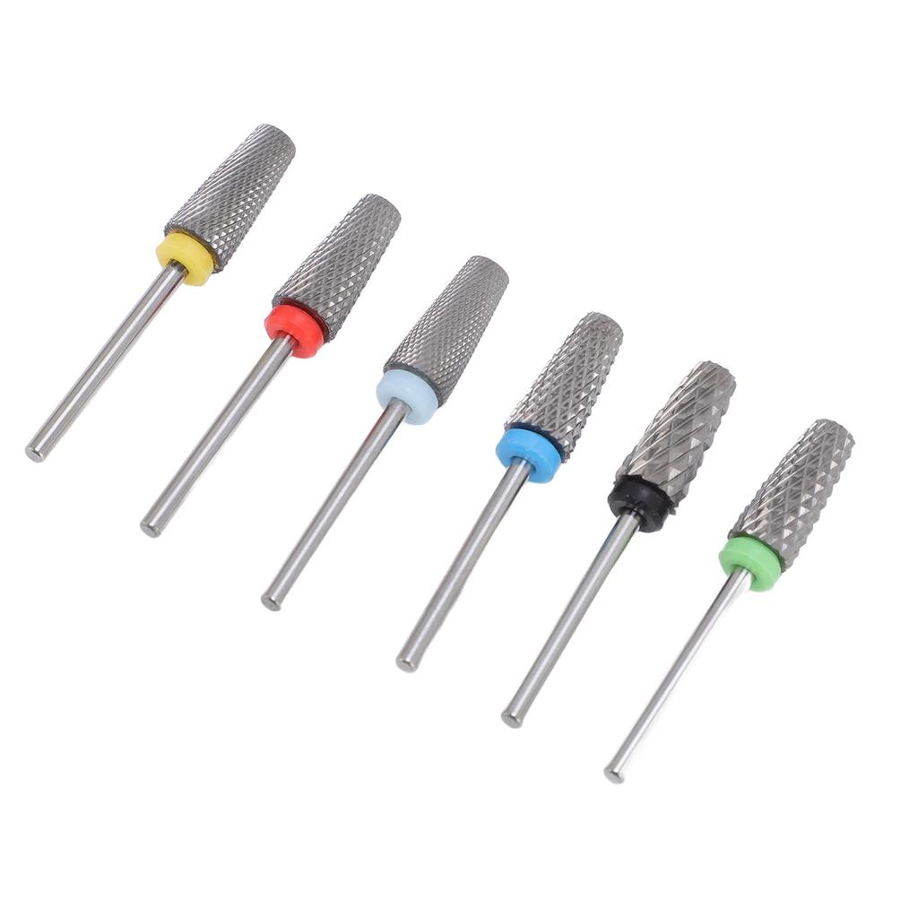 Набор из 6 шт. профессиональных сверл для ногтей из карбида вольфрама для электрической дрели для ногтей