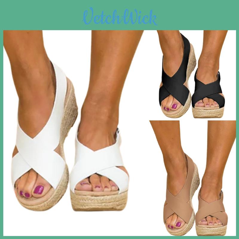 Stylish And Elegant Plus Size Women's Mid Heels Open Toe Sandals With Cork Platform