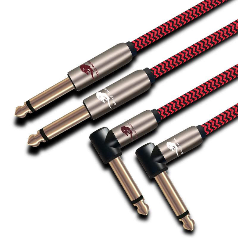 HIFI Двойной 6,5 мм на Двойной 6,5 мм Аудиокабель 1/4" TS Jack 2 x 6,5 мм на 2 x 6,5 мм для Усилителя Микшера Электронного Органа Гитары Кабель OFC
