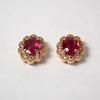 [New] K18 Ruby Diamond Earrings [i7-1]