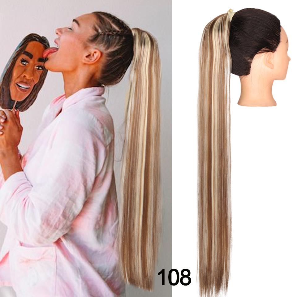 LUPU Синтетические длинные прямые волосы с оберткой вокруг зажима в хвосте для наращивания волос, накладные волосы Reistan Pony Tail