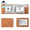 Fashion Vintage RFID Men Wallets Genuine Leather Slim Men Money Clips