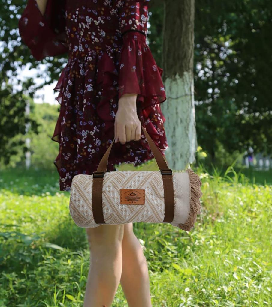 Досуг Вязаный скандинавский стиль Пикник Складной Вишневый цвет Спорт Вишневый цвет День рождения Семейный легкий набор из 2 простыней, простыня, коврик, легкий,