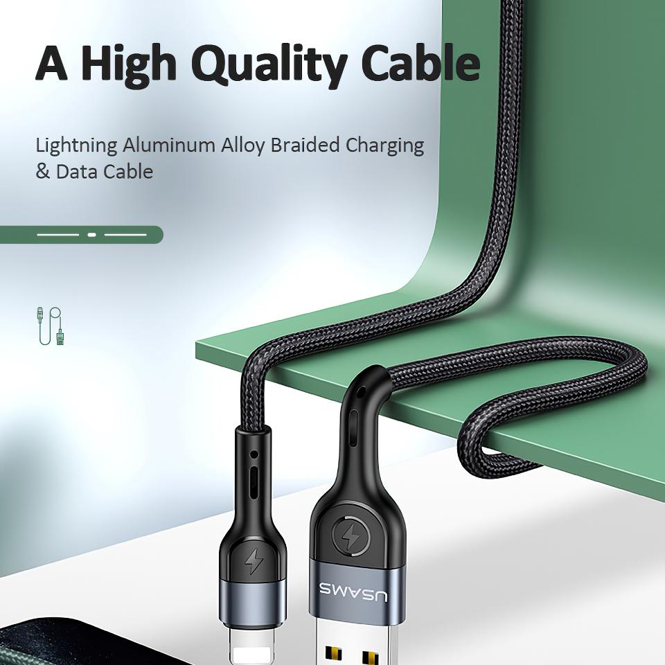 USAMS USB-кабель Lightning Type C для Iphone 12 13 11 pro max Xs Xr X SE 8 7 6 plus 6s 5s ipad air mini USB C кабель для быстрой зарядки данных 4,9