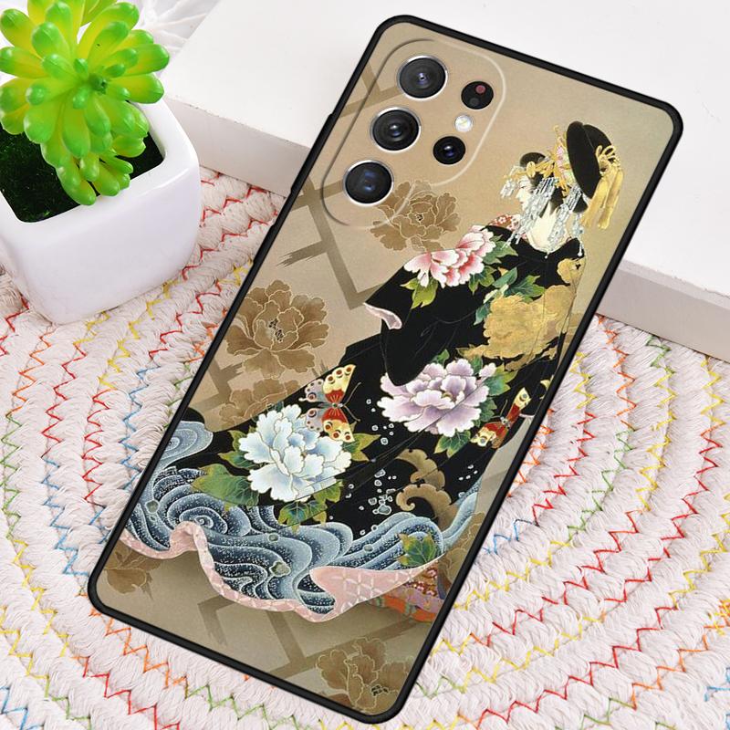 Чехол в японском стиле с гейшей, дразнящей кошку, для Samsung Galaxy note 10 pro S26 S25 S24 S23 S22 S21 Plus Ultra
