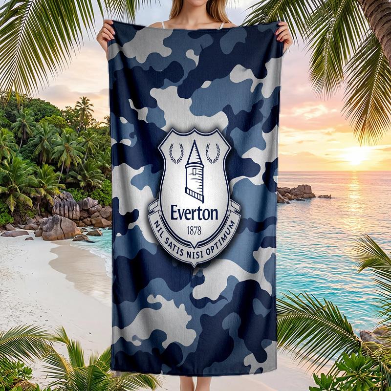 Everton Football Beach Towel Soft Microfiber Summer Towel Quick Dry Absorbent Towel for Beach Swimming Pool Travel